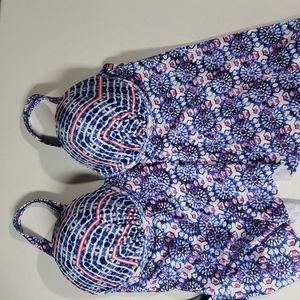 Blue Shore Club Mirage Flyaway Underwire Tankini and High waisted bottoms